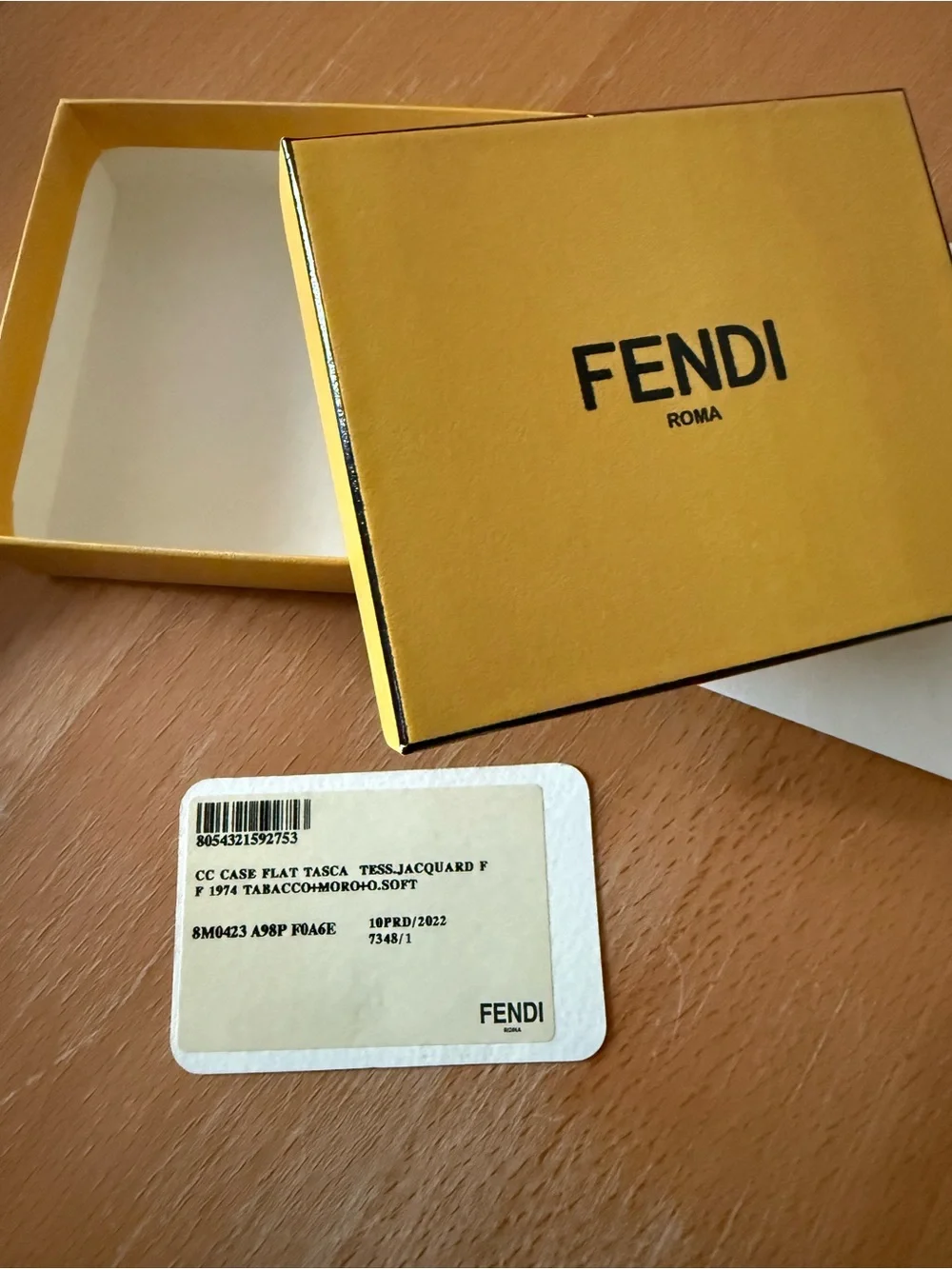 Fendi Blue Monogram Card Case with Gold Logo